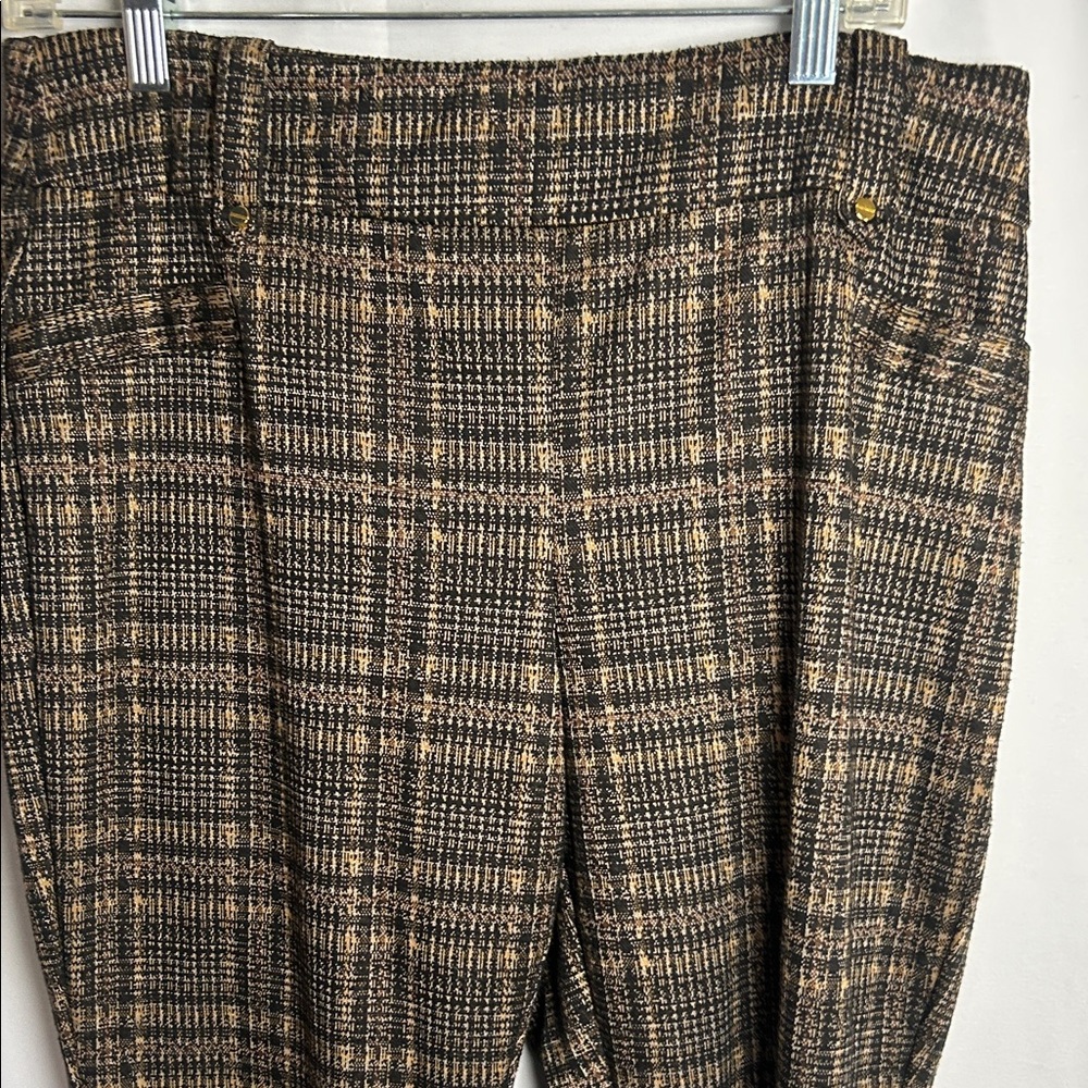 Cato Plaid Trousers in Black and Tan For Women.